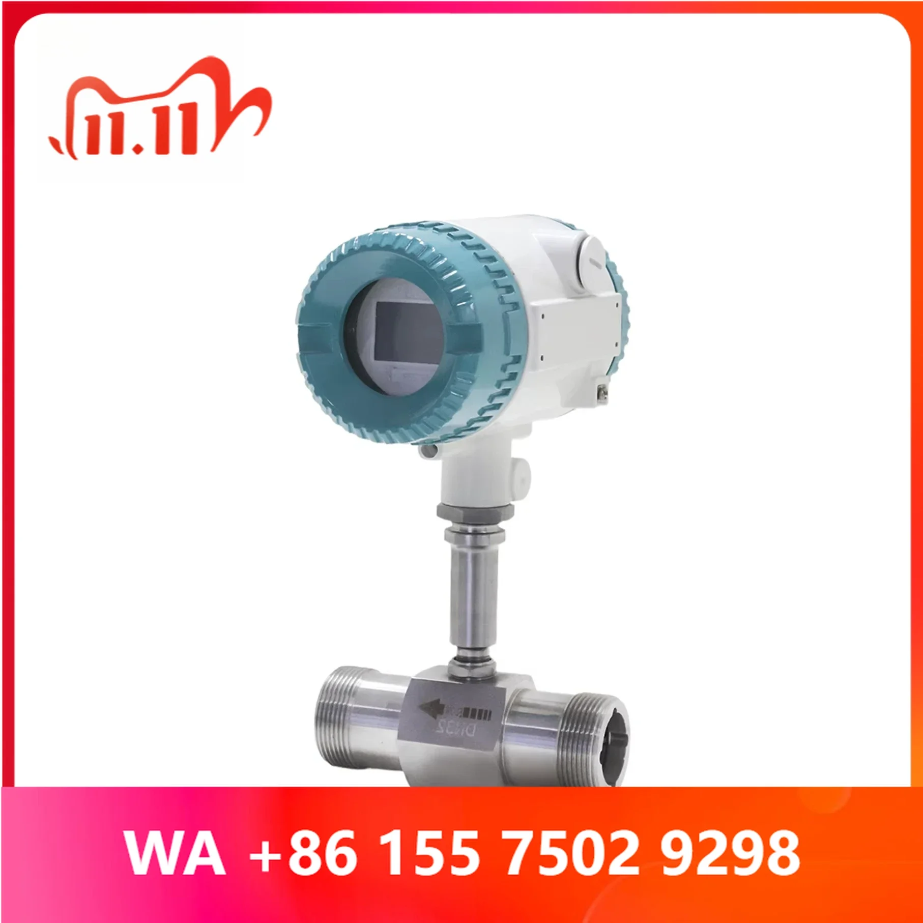 16Bar Rs485 DN25 DN50 NPT Thred ligent Mechanical Milk Beer Liquid Water Flow Meter IP68 Olie Oil Turbine Flow Met