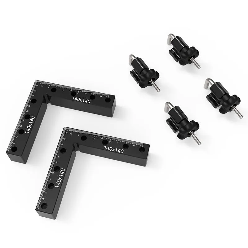 Puzzle per la lavorazione del legno Righello quadrato fisso per la lavorazione del legno Righello a L Strumento puzzle per localizzazione ad angolo retto in lega di alluminio