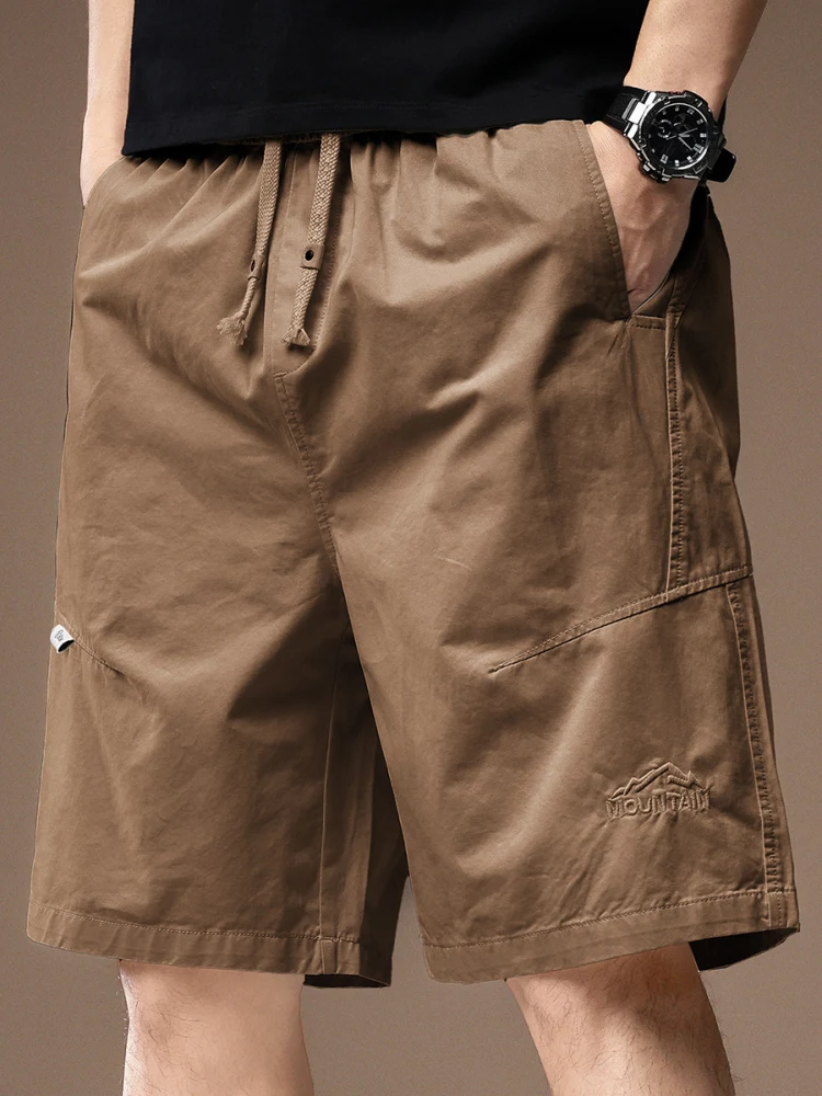 

High-End American Retro Workwear orts Men's Summer New Outdoor Casual Pure Cotton Five-Part Pants Loose Fit Faion Ci Sle