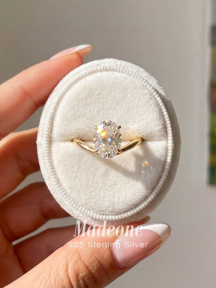 

925 Sterling Silver Fashion Egg Shape Zircon Ring for Women Wedding Engagement Daily Party Wear Luxury High Quality Fine Jewelry