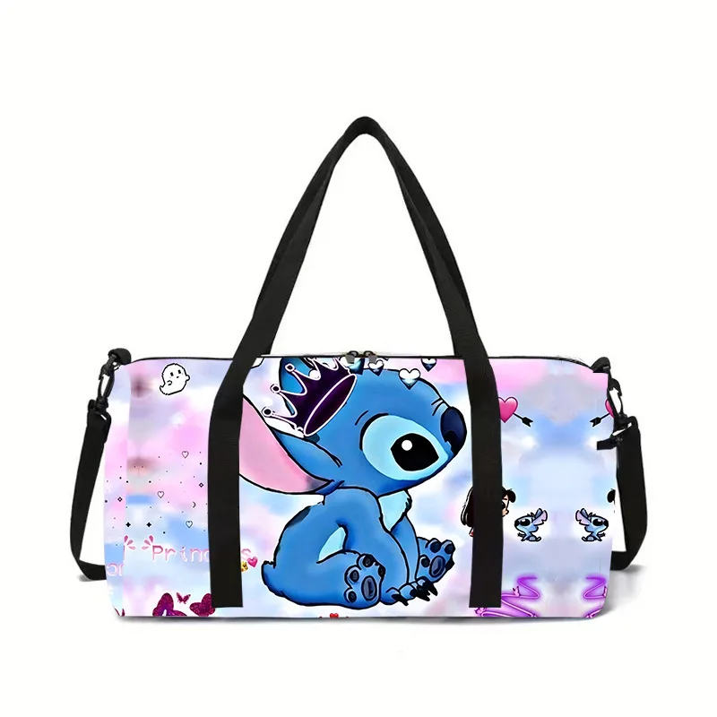 

Disney Stitch Large Capacity Travel Bag for Women Portable Hand Carry Cartoon Print Weekender Bag for Short Trips and Travel