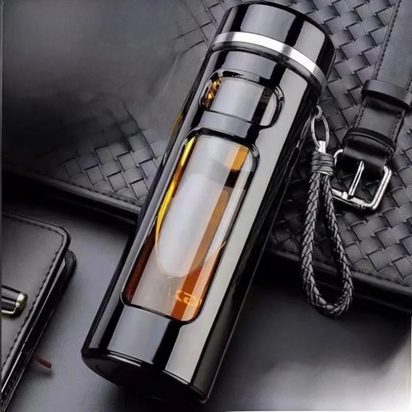 large-capacity-portable-glass-cup-men's-style-shockproof-double-layer-insulated-plastic-glass-tea-brewing-cup-business-travel