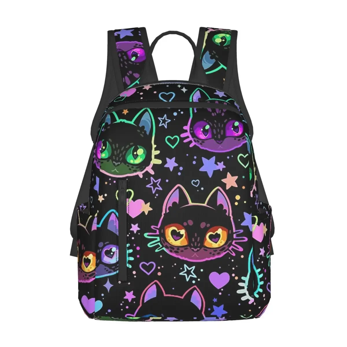Colorful Cat Silhouettes Cartoon Black Cats Backpack Large Capacity Boys Girls BookBag School Bag Shoulder Bags for Men Women