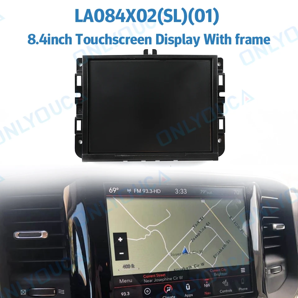 For JEEP Compass Renegade 2017-2021 LA084X02 SL01 8.4 inch 40 Pin LCD Display Touch Screen With Frame Car Radio Navigation Parts