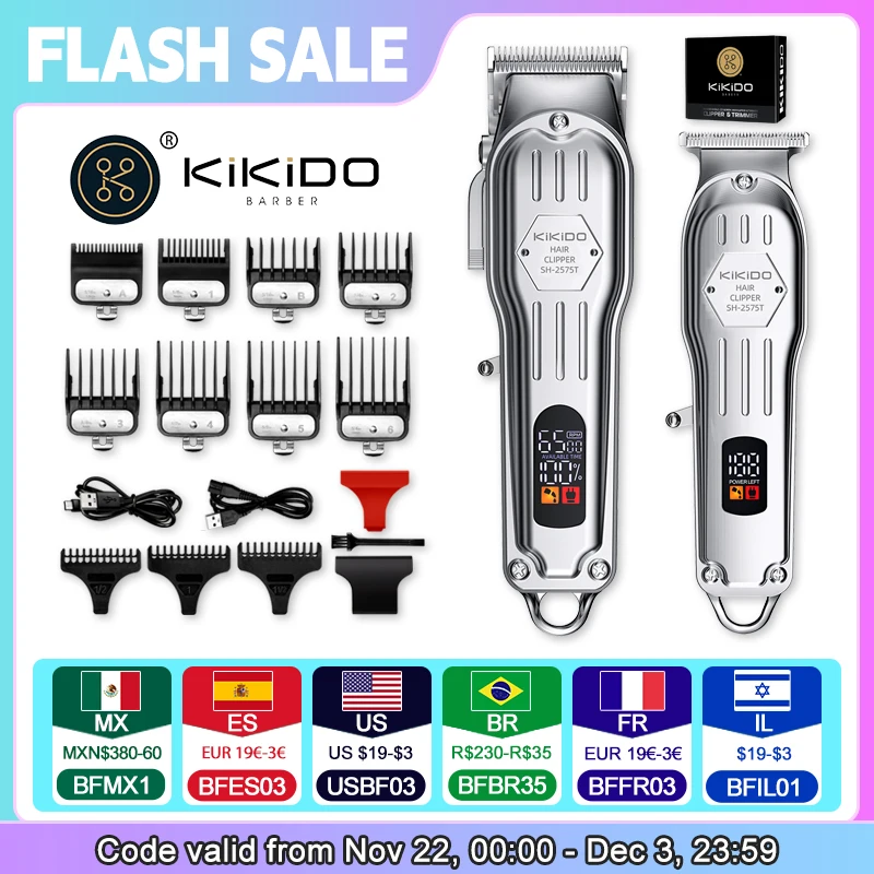 KIKIDO Original Design Multifunctional Hair Clipper Set Professional Men's Hair Trimmer Adjustable Cordless Hair Cutting Machine