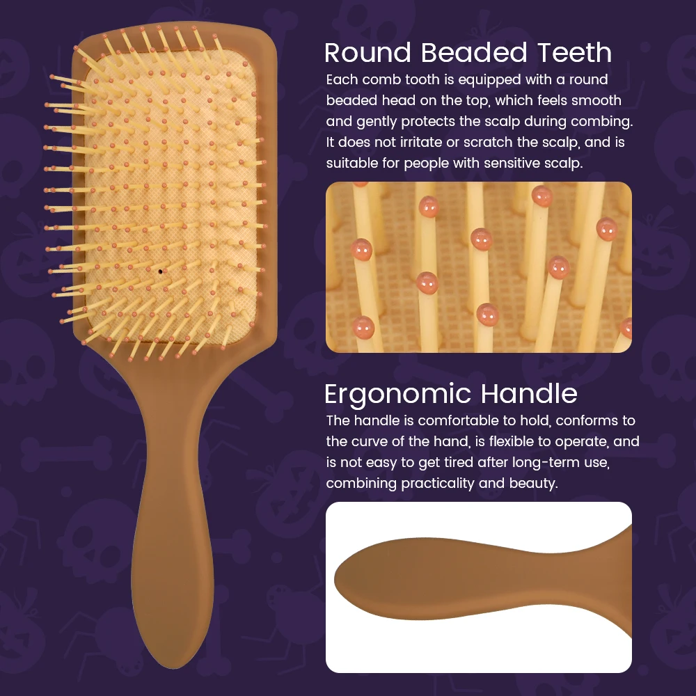 Halloween Theme Air Cushion Hairbrush Anti-Static Comb Portable Fluffy Detangling Scalp Massage Suitable For Halloween Gifts