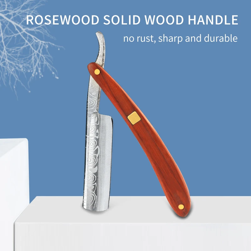 Happy Barber Razor Professional Barber Knife Carbon Steel Safety Razor For Men Wooden Manual Razors Shaving Knives Wholesale