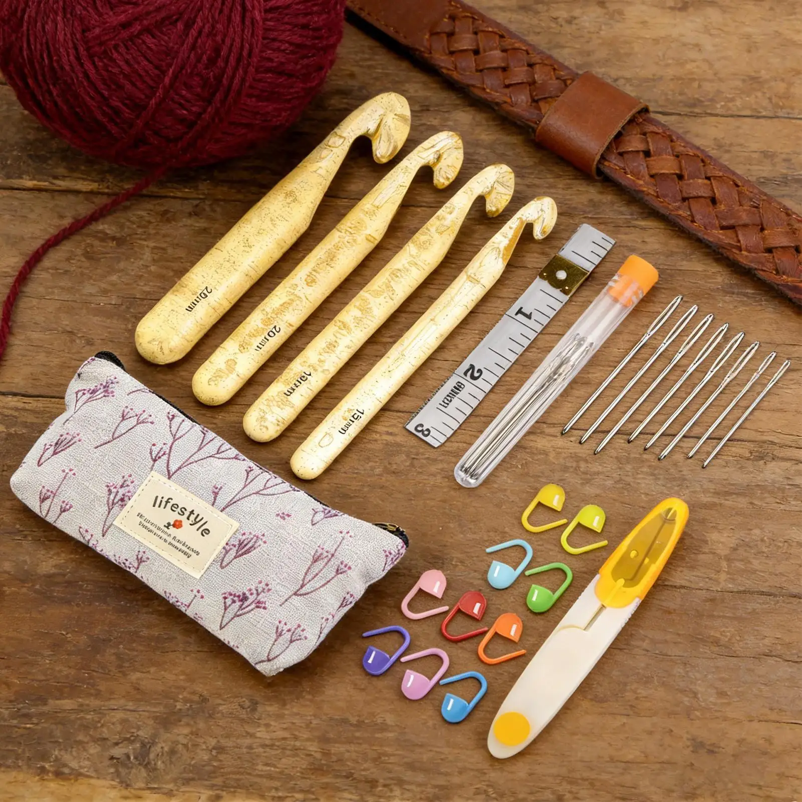 

Crochet Hooks Chunky Knitting Needles Kit Yarn Knitting Hooks For Beginners Adults Seniors Home Studio Office Coaster Doll Scarf