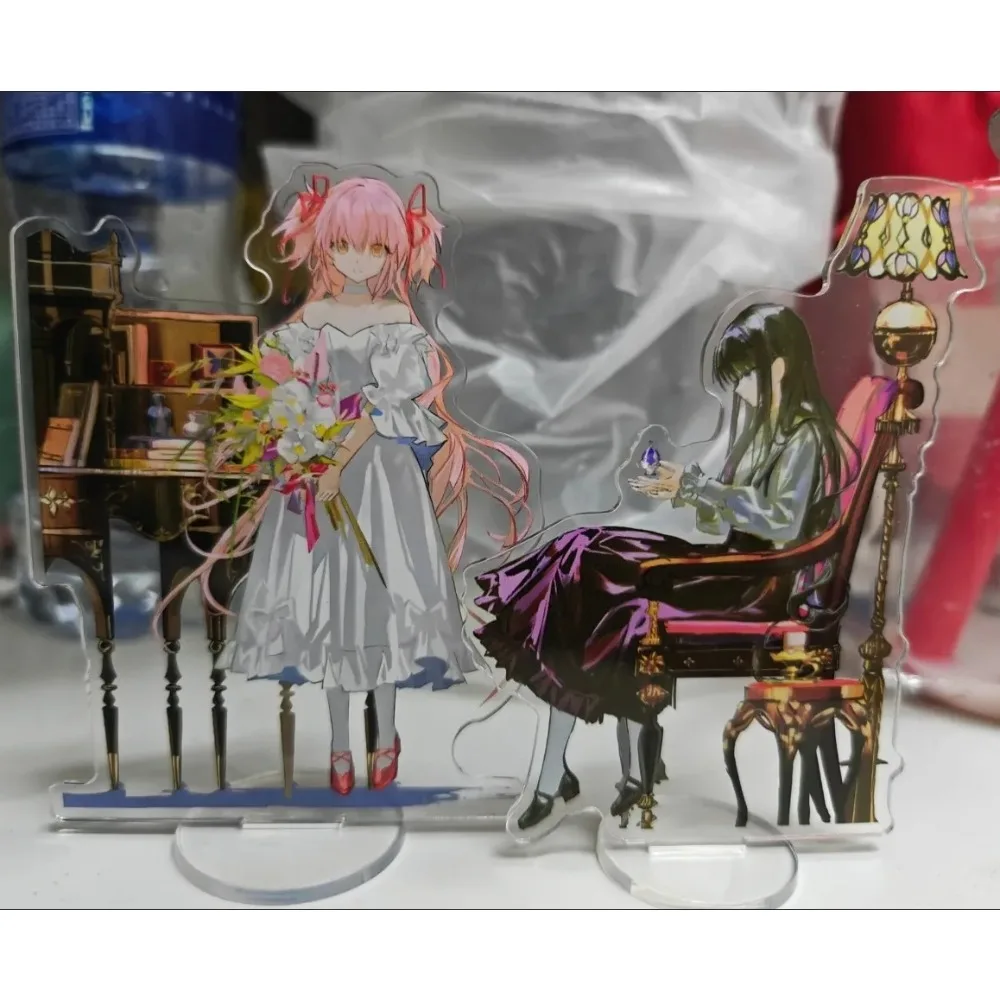 Puella Magi Madoka Magica أكريليك حامل الشكل Kaname Madoka Akemi Homura أنيمي الأجهزة الطرفية لطيف الكرتون سطح المكتب حلية جديدة