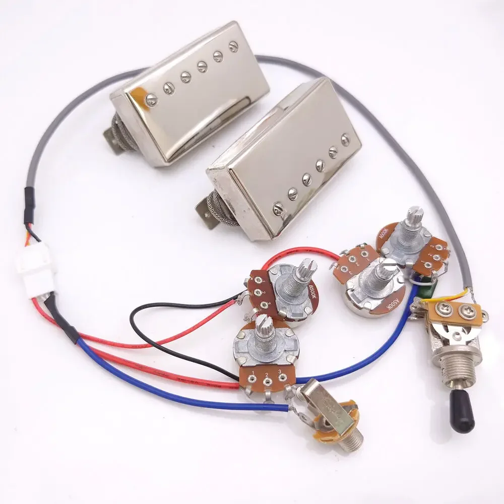 

Guitar Pickups Alnico 2 498R 498T Humbucker Pickups Set with 2Conductor Wiring Harness 1V1T/2V1T/2V2T for LP Style Guitar Parts