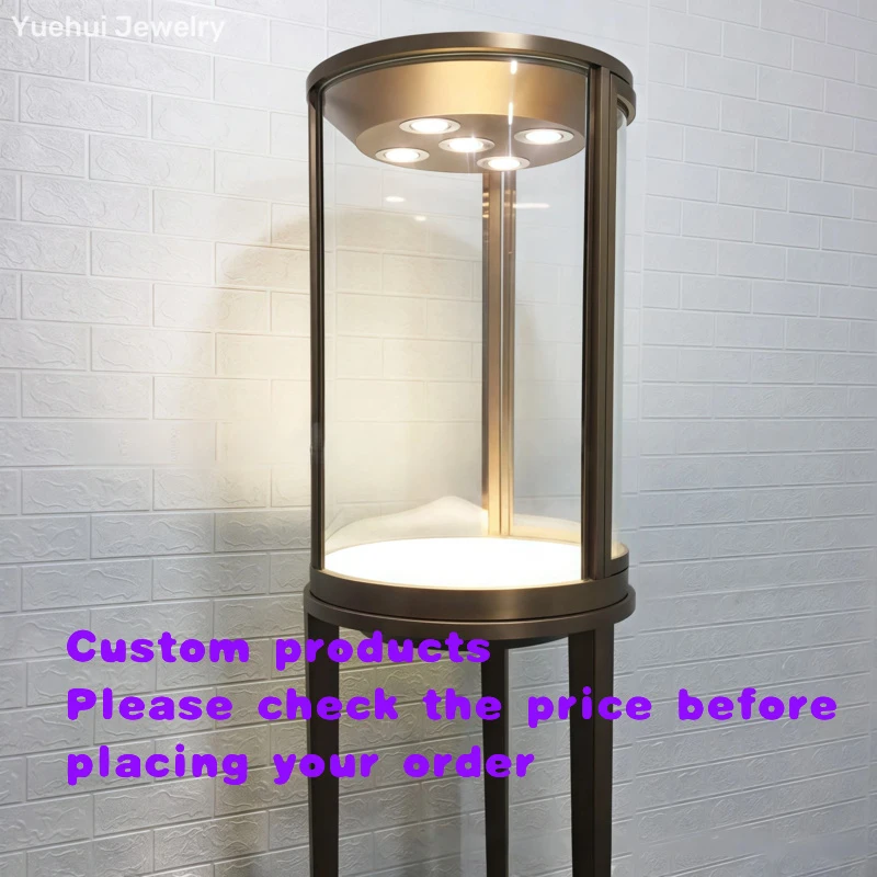 custom.Customized stand cabinet display cabinet rose watch glasses jewelry display cabinet with lights