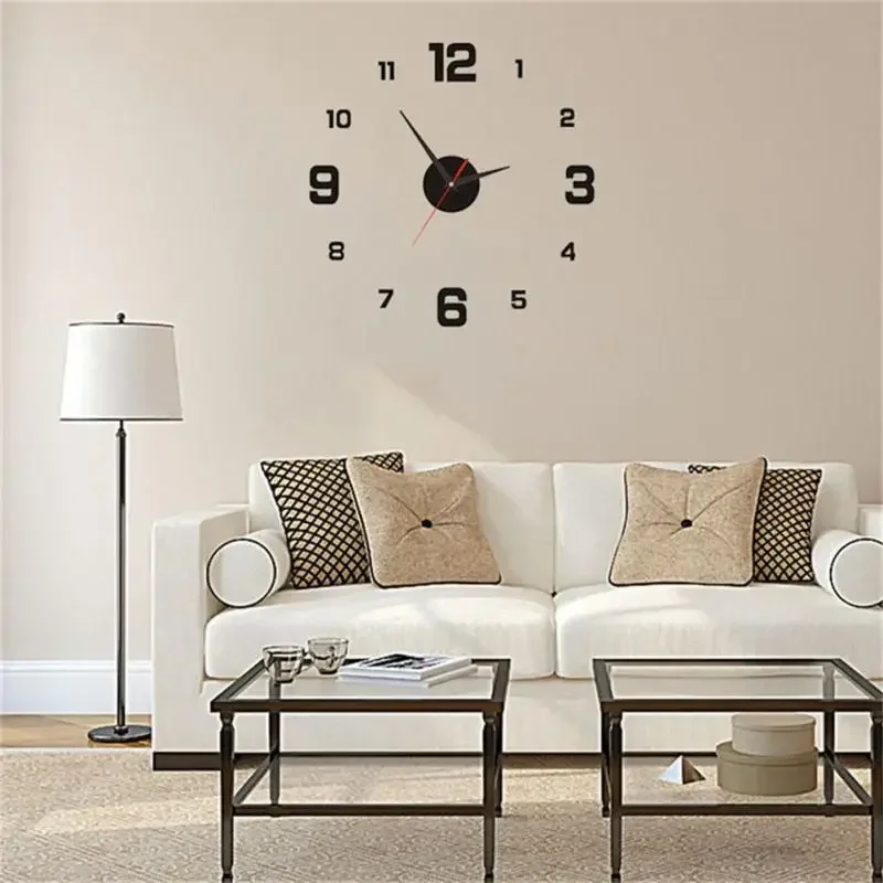 Large Wall Clock 3D Luminous Frameless Wall Clocks Digital Clock Wall Stickers Silent Clock for Home Living Room duvar saati