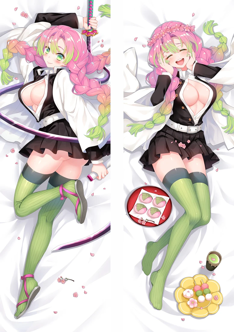 60x180cm Anime PillowCase Demon Slayer: Kimetsu no Yaiba Kanroji Mitsuri Cosplay Hugging Body Pillow Case