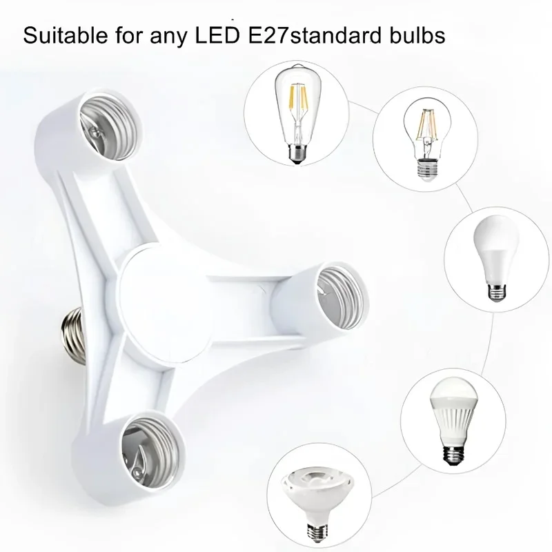 E27 Light Socket Splitter – Multi-Head Bulb Adapter (2/3/4/5/6 Way), 360° Adjustable LED Extender Converter for Chandeliers & Wo image 5