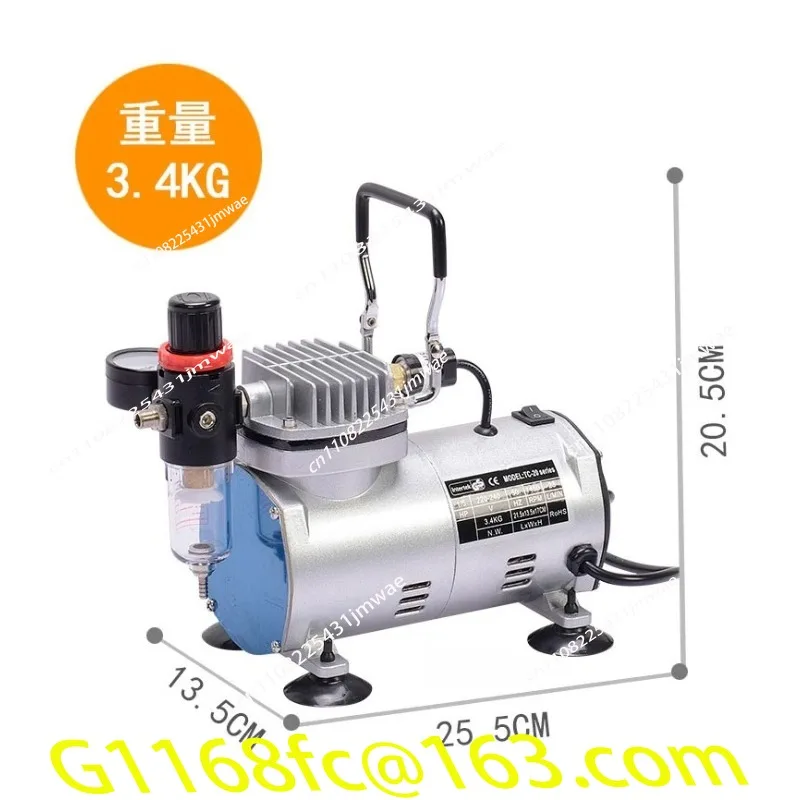 Mini Air Compressor，220V Ultra Quiet Oil-free Vacuum Pump Fully Enclosed Jet Pump Air Compressor Tool