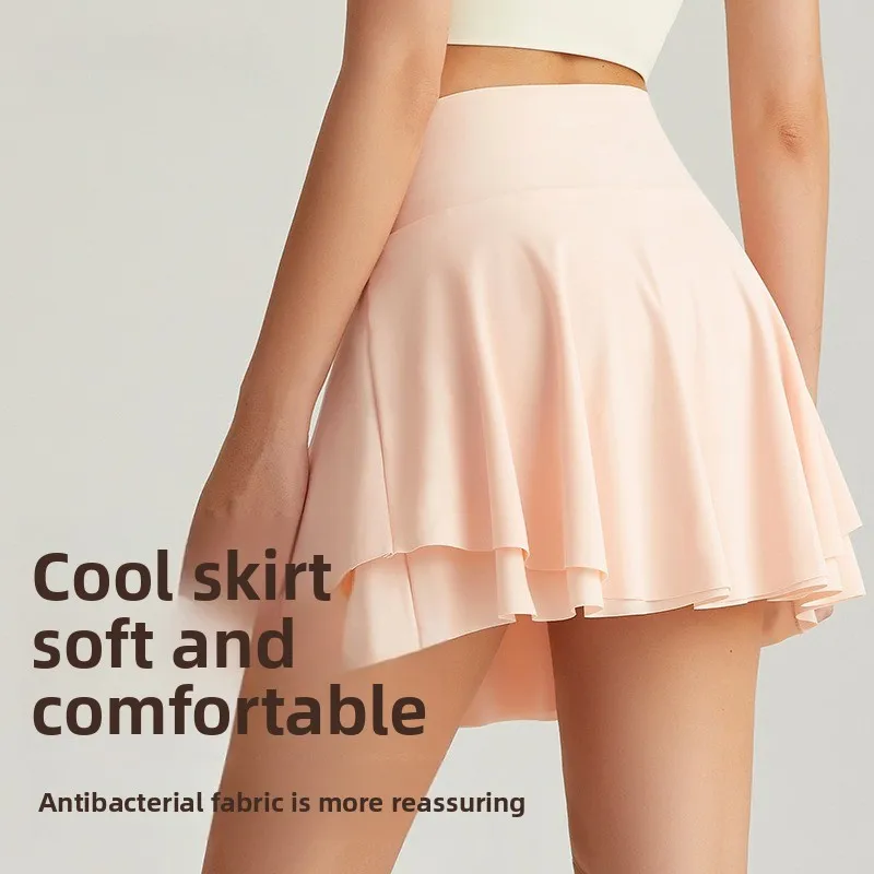 

Новая юбка для йоги с высокой талией, облегающая ягодицы, спортивная юбка, крутые удобные шорты для бега для тренировок, спортивный комплект, женский комплект из двух предметов