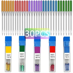 30Pcs Anti-Jumping Sewing Machine Needles (5Colors) for Home Compatible with Singer, Brother and Old Sewing Machines Accessories