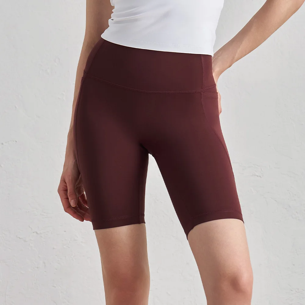 شورت لراكبي الدراجات النارية عالي الخصر للخروج للنساء مع جيوب فائق النعومة للتمرين والجري واليوجا والرياضية وصالة الألعاب الرياضية 2025 #3