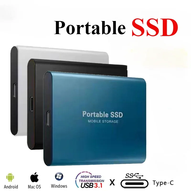 Original Mini 1TB SSD External Hard Disk Type-C/USB 3.1 High-speed 2TB Solid State Disk for Desktop/Notebook/Mac/Smartphone