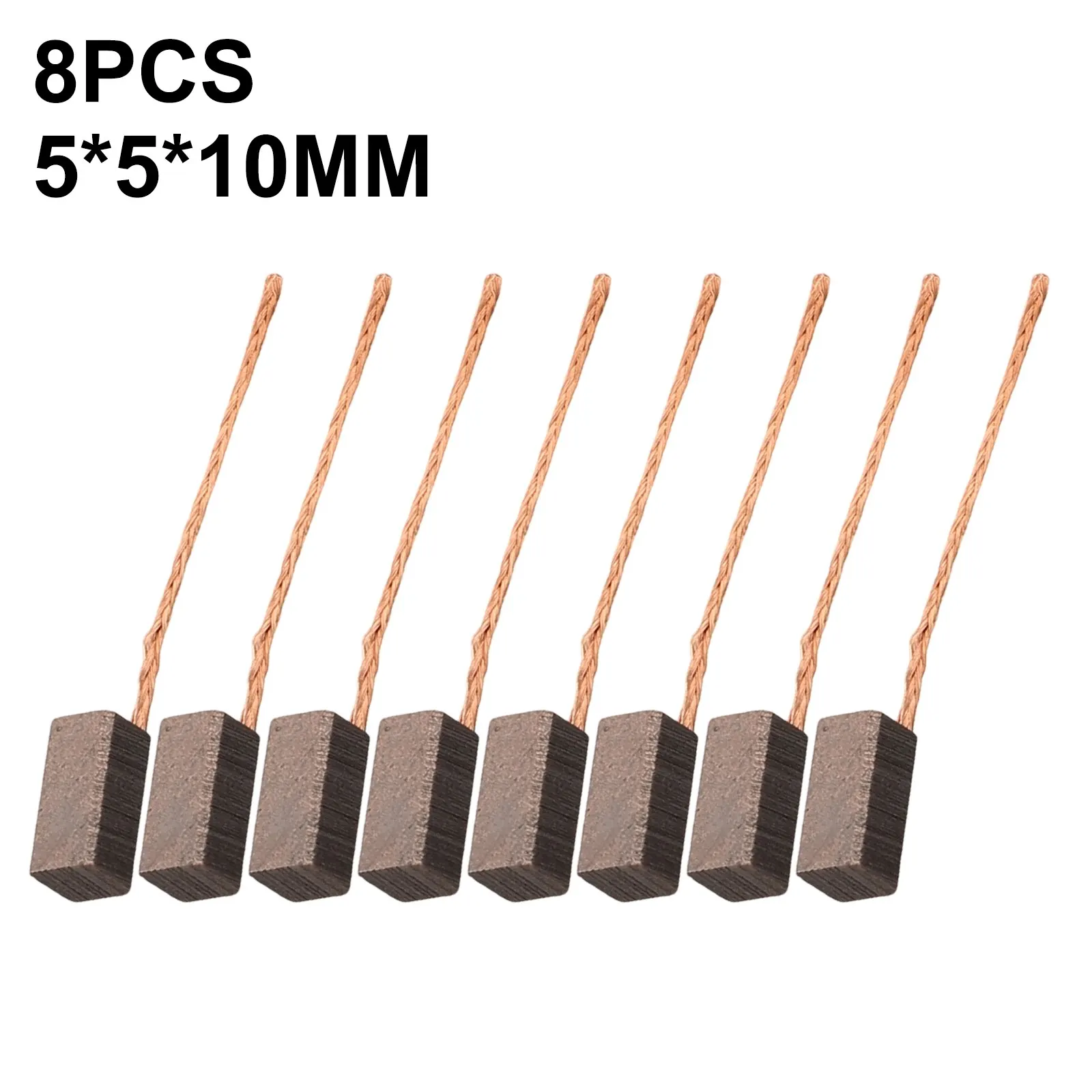 Set of 8 Carbon Brushes for Motor Applications 5x5x10mm Compatible with Various Vehicles and Garage Door Operators