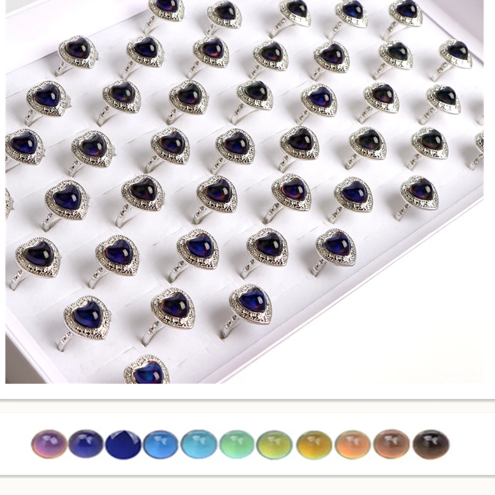 10/20Pcs/lot Color Change Mood Ring Emotion Feeling Temperature Control Gems Rings Jewelry For Women Men