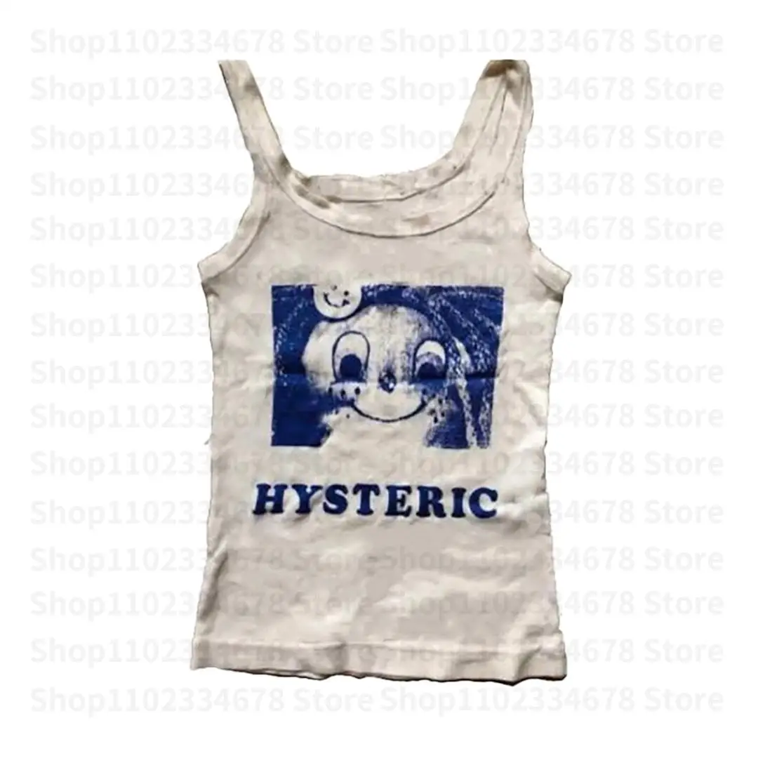 Harajuku Sleeveless Letter Print Grunge Goth Vest  Emo Girl Corset T-shirt Top Aesthetic Sexy Baby Tee Crop Top Y2k Style 2000s