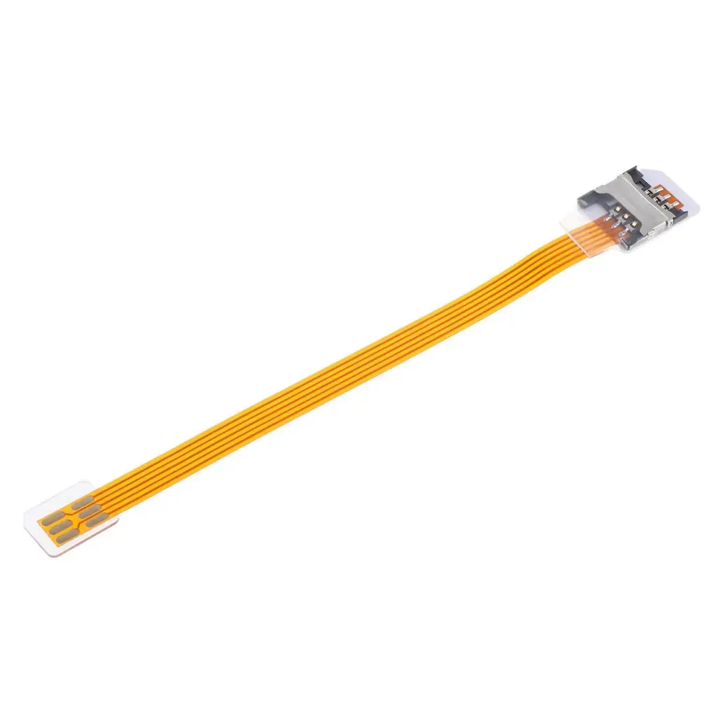 Sim Card Signal Extension Line Activation Adapter Universal Fit 15.5cm Yellow for Cellphone Sim Slot Extension