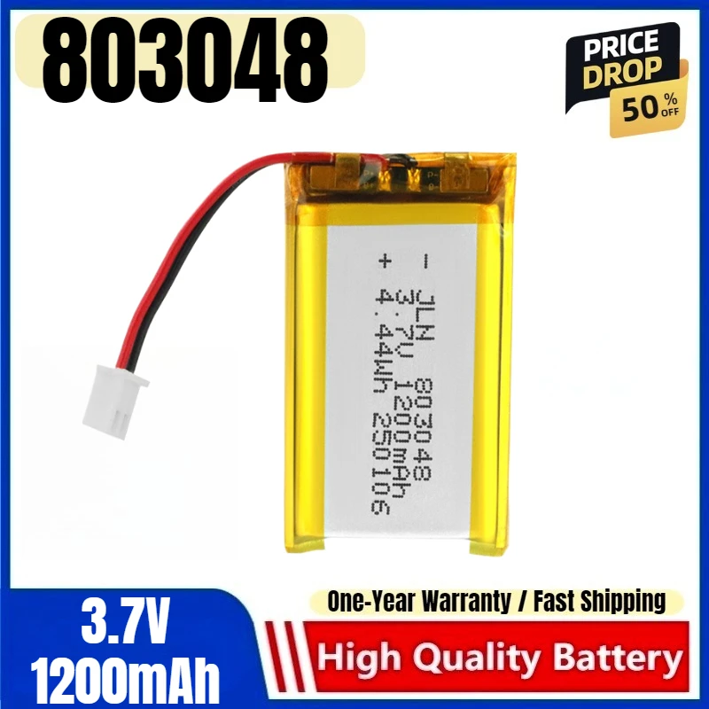 803048 3.7V 1200mAh Polymer Lithium Rechargeable Battery for Camera anti-lost device juicer  e-book  early childhood education