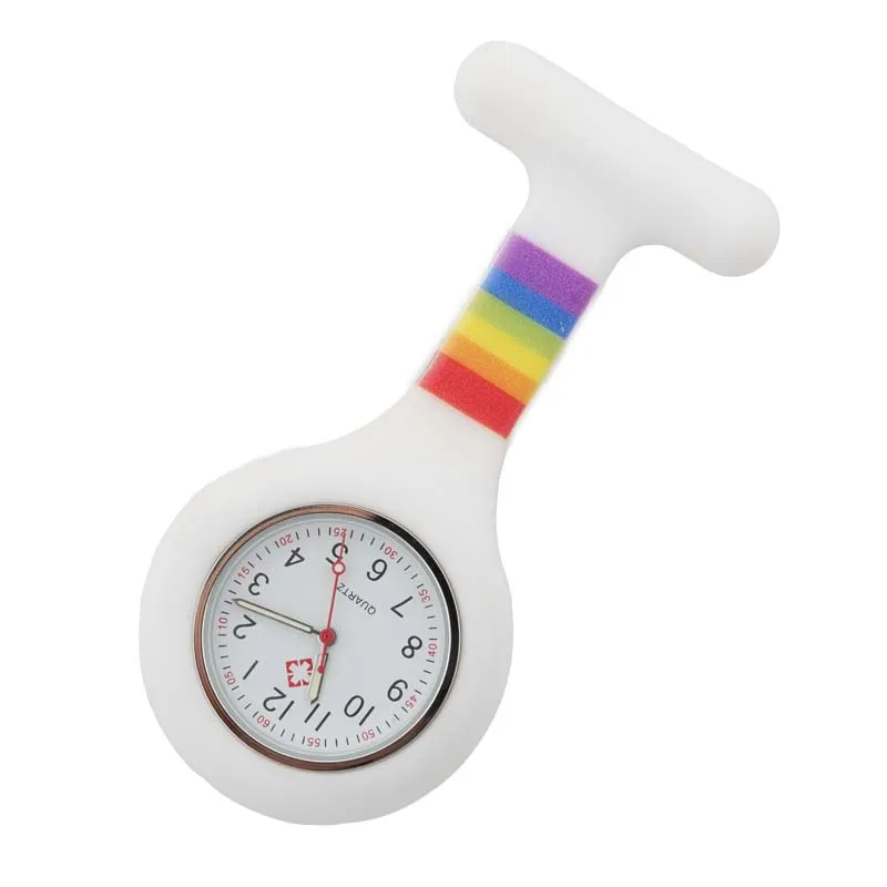 Pride LGBT rainbow Silicone Digital Nurse Watch Fob Pocket nursing gift Watch Brooch Lapel Medical Nurse Quartz Watch Doctor