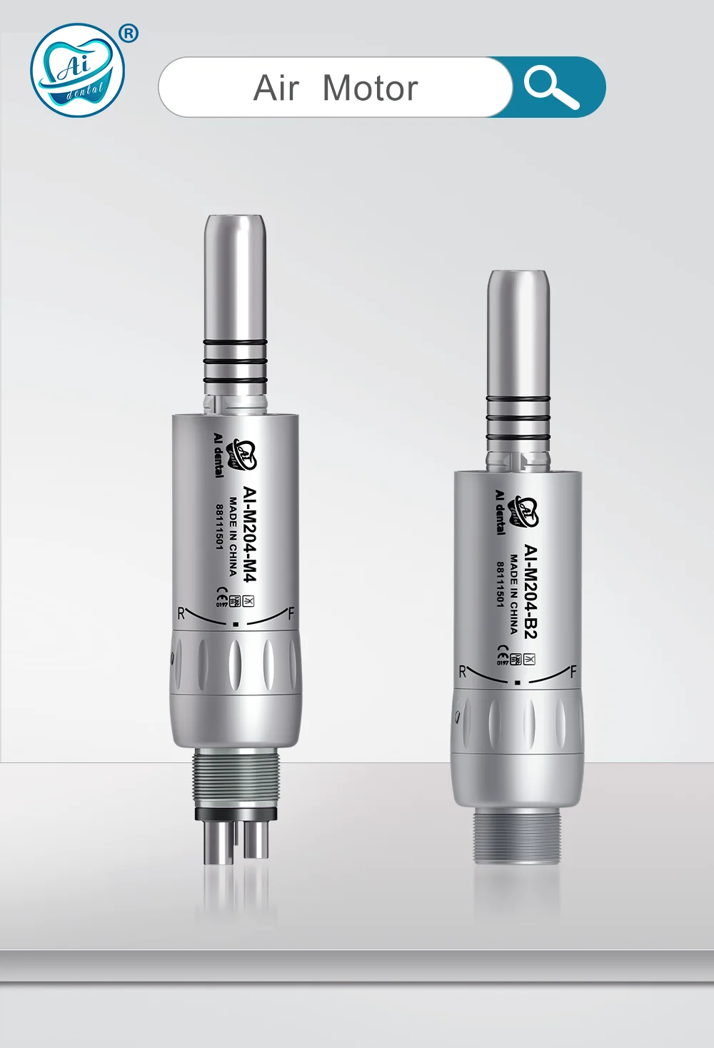 Dental Inner Water Air Motor Slow Speed Handpiece Parts AI-M204/M205 Non-LED Turbine Connector AI-M205LG LED Generator Series