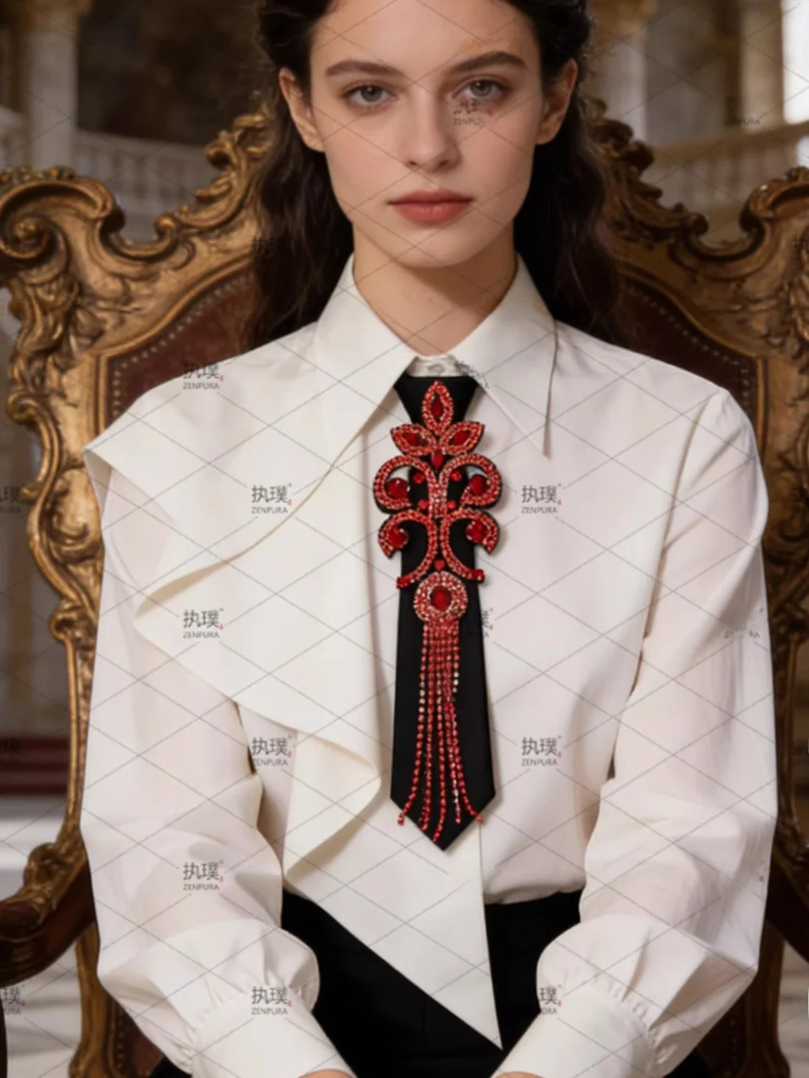 handmade-heavy-embellied-diamond-tie-original-luxury-wedding-ceremony-dinner-host-om's-tie-ele-faion-accories