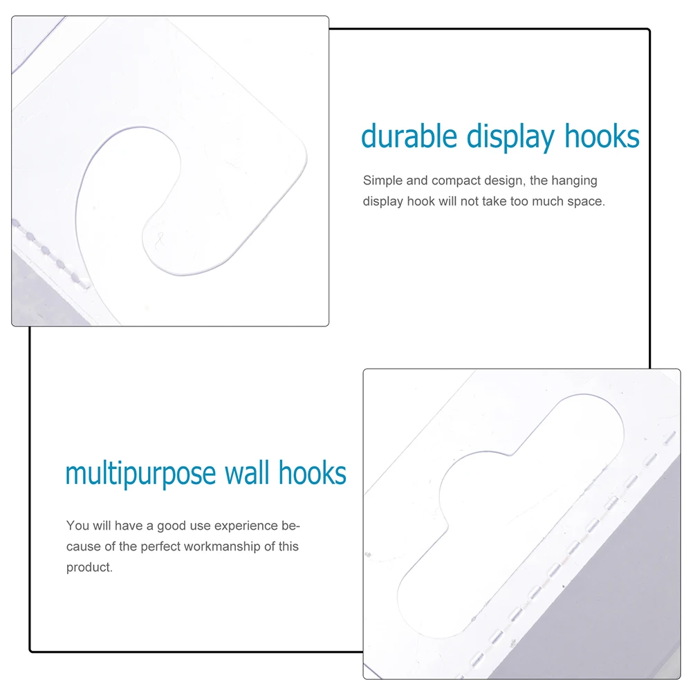 

200pcs Clear PVC Hanging Tabs Hooks for Retail Display Pegboard Home Office Saving Replacement