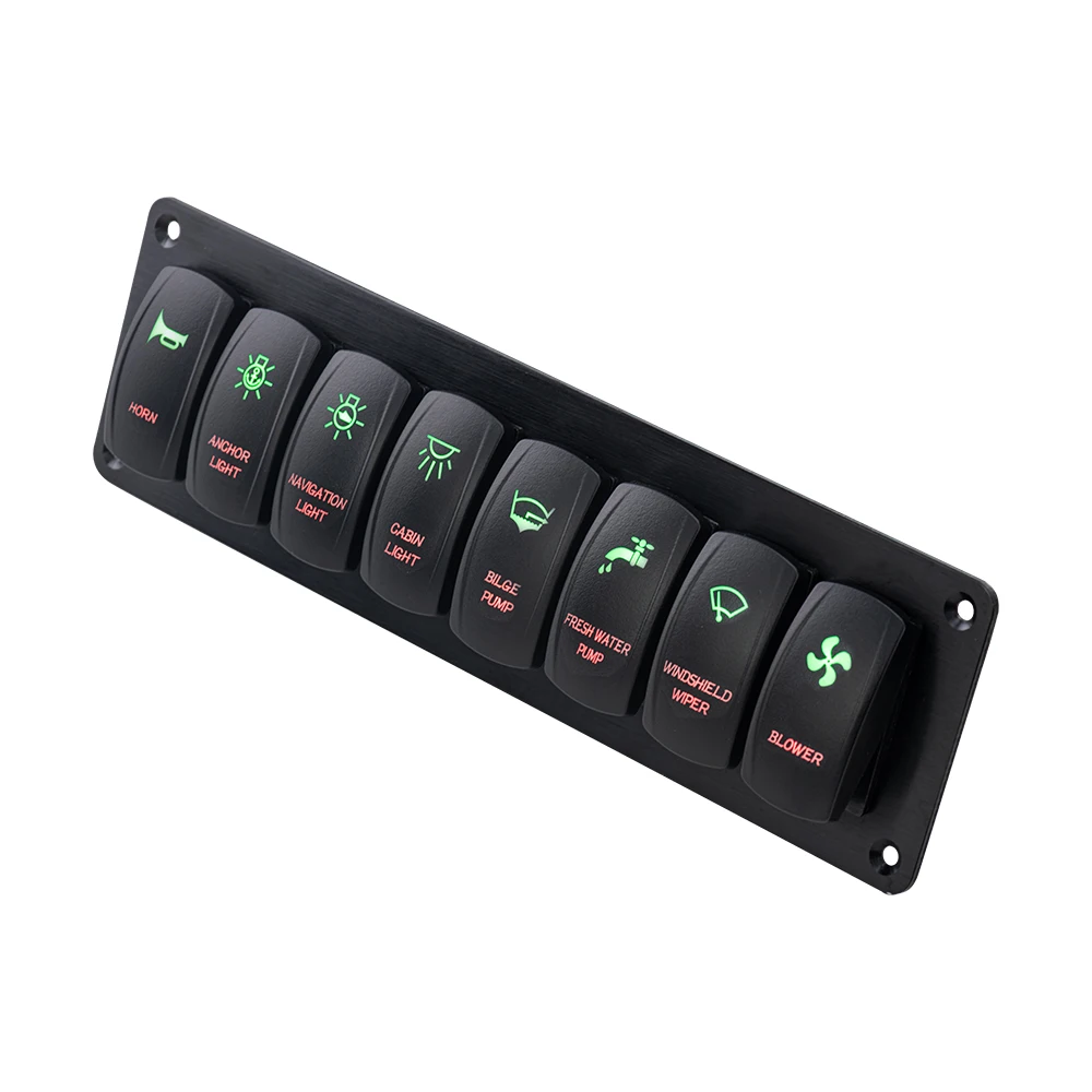 STTL Double USB Socket 12v 24v 8gang Led Combination Waterproof Boat Switch Panel