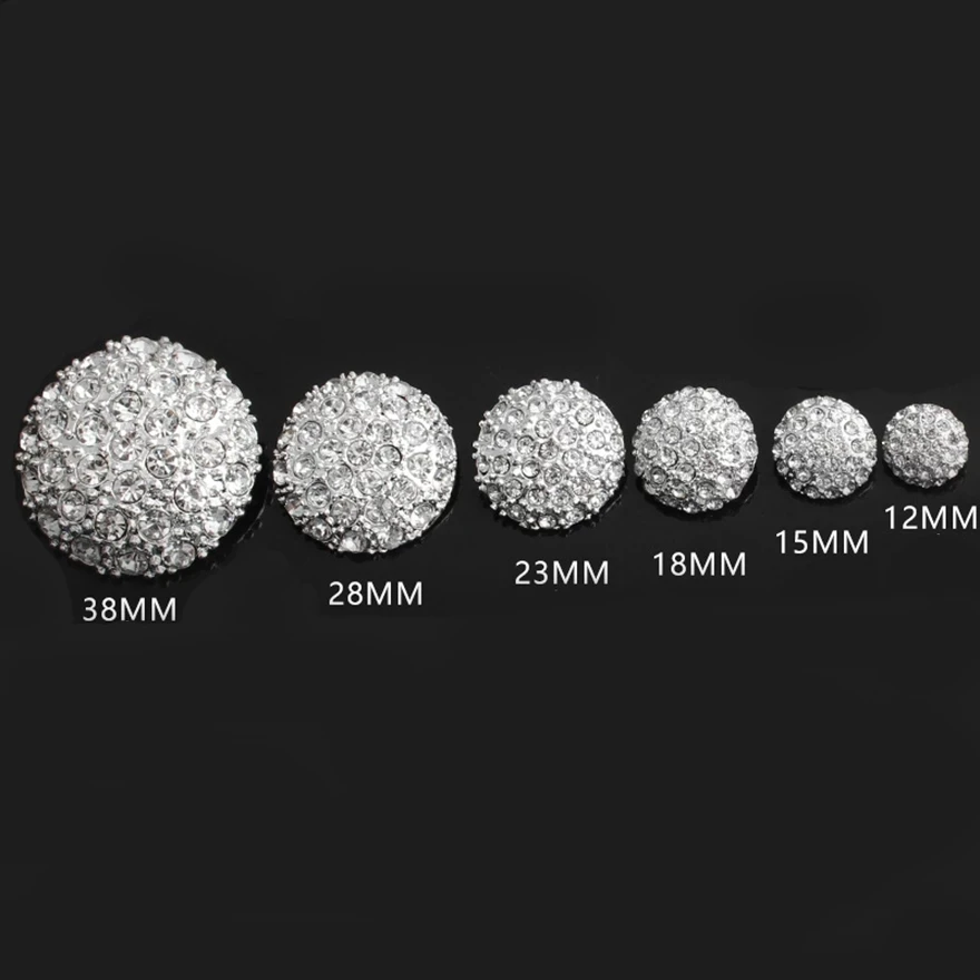 Alloy Shiny Rhinestone Crystal Clothing Buttons DIY Needlework Handmade Accessories Metal Sewing Button Shirt Holiday Decoration