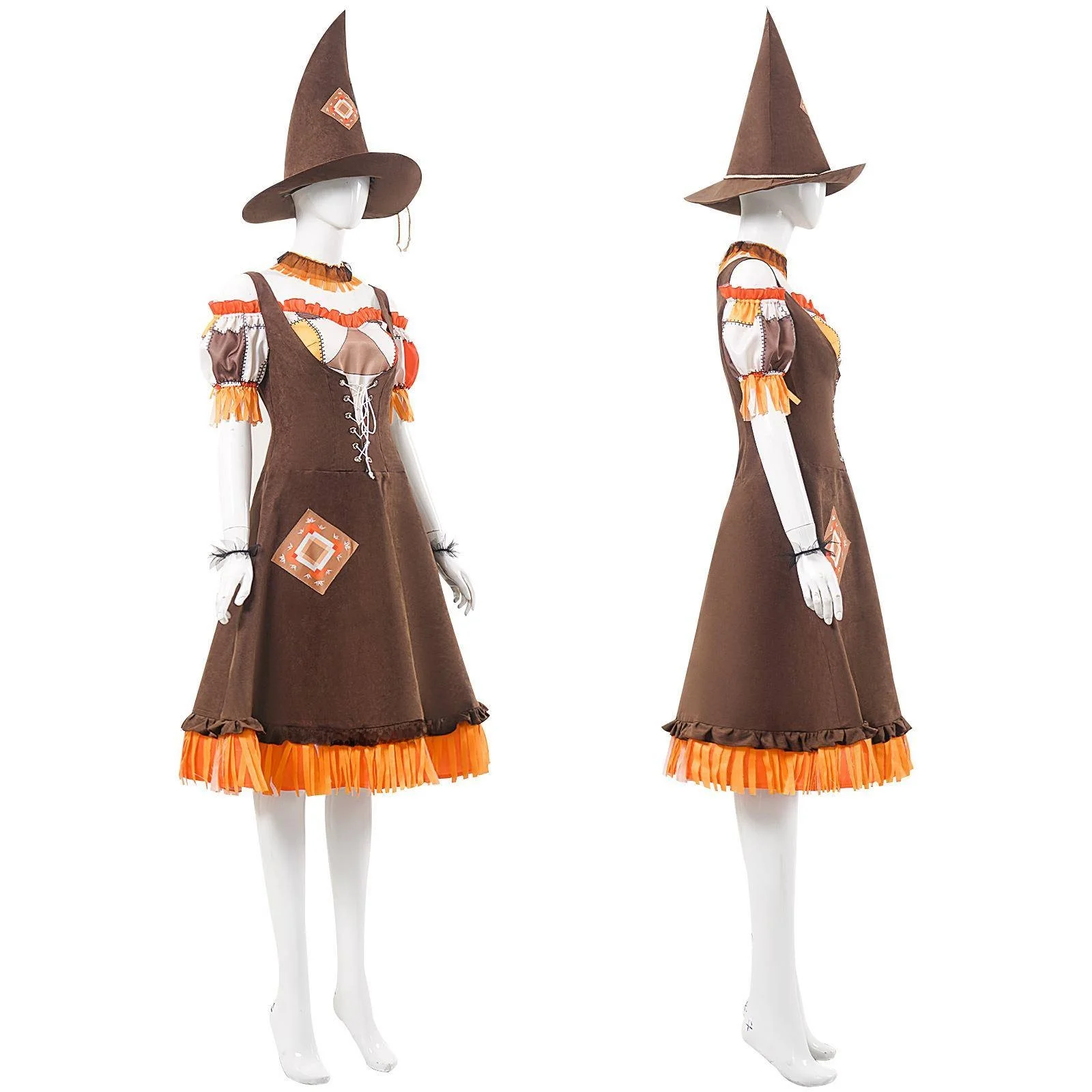 Novo Fsia de Bruxa Selvagem Verde para loween, Fsia de Palhaço para Performance de Palco, Vestuário Tradicional Ch...