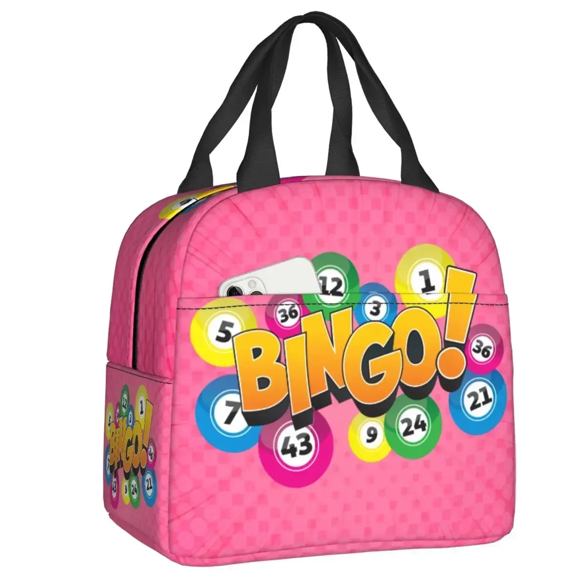 Fiambrera con aislamiento de Bingo para mujer, bolsa de almuerzo térmica portátil, enfriador cálido, contenedor de comida para Picnic escolar para niños