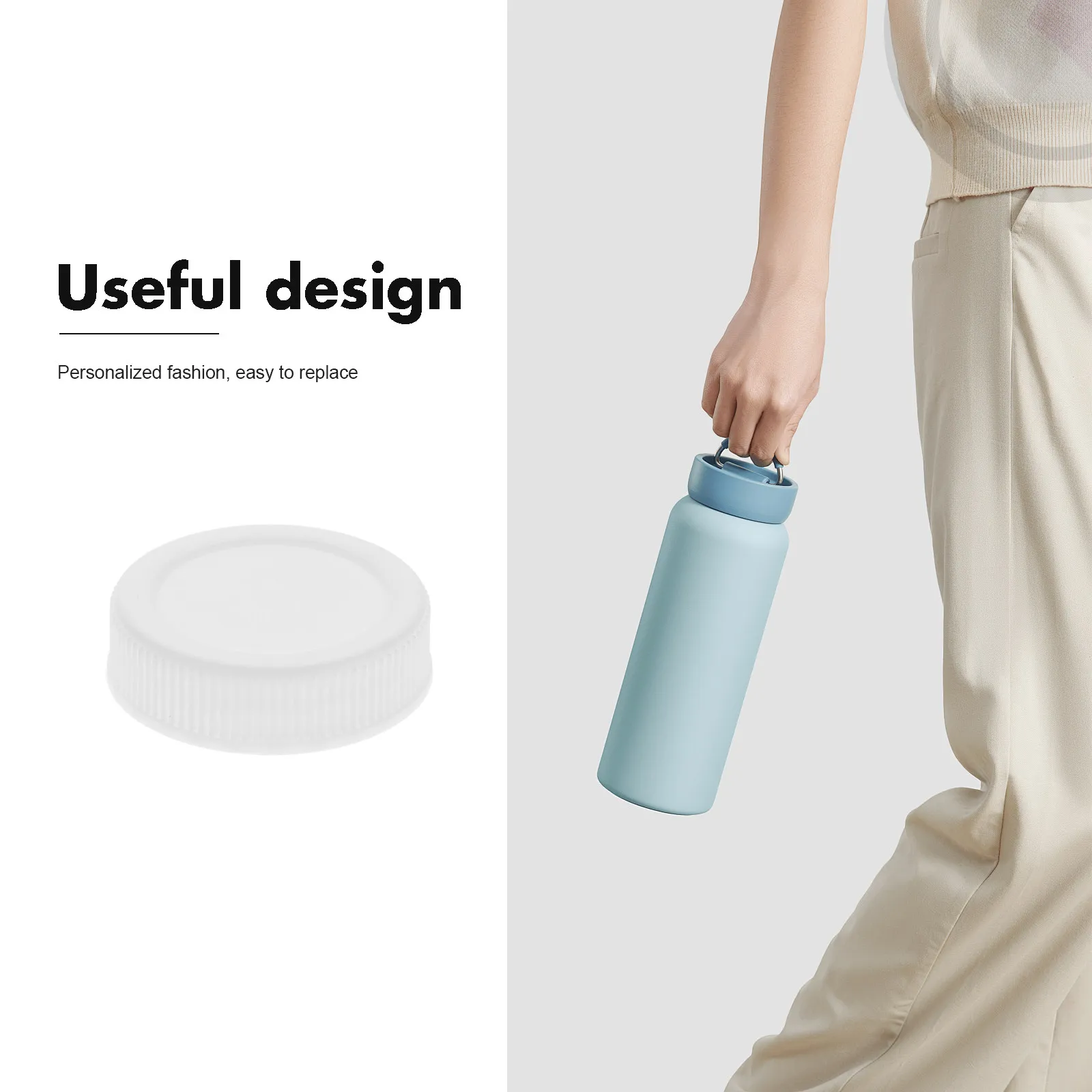 Reusable Bottle Lid Leakproof Plastic Cap Secure Seal for Gym Running Sports and Outdoor Exercise