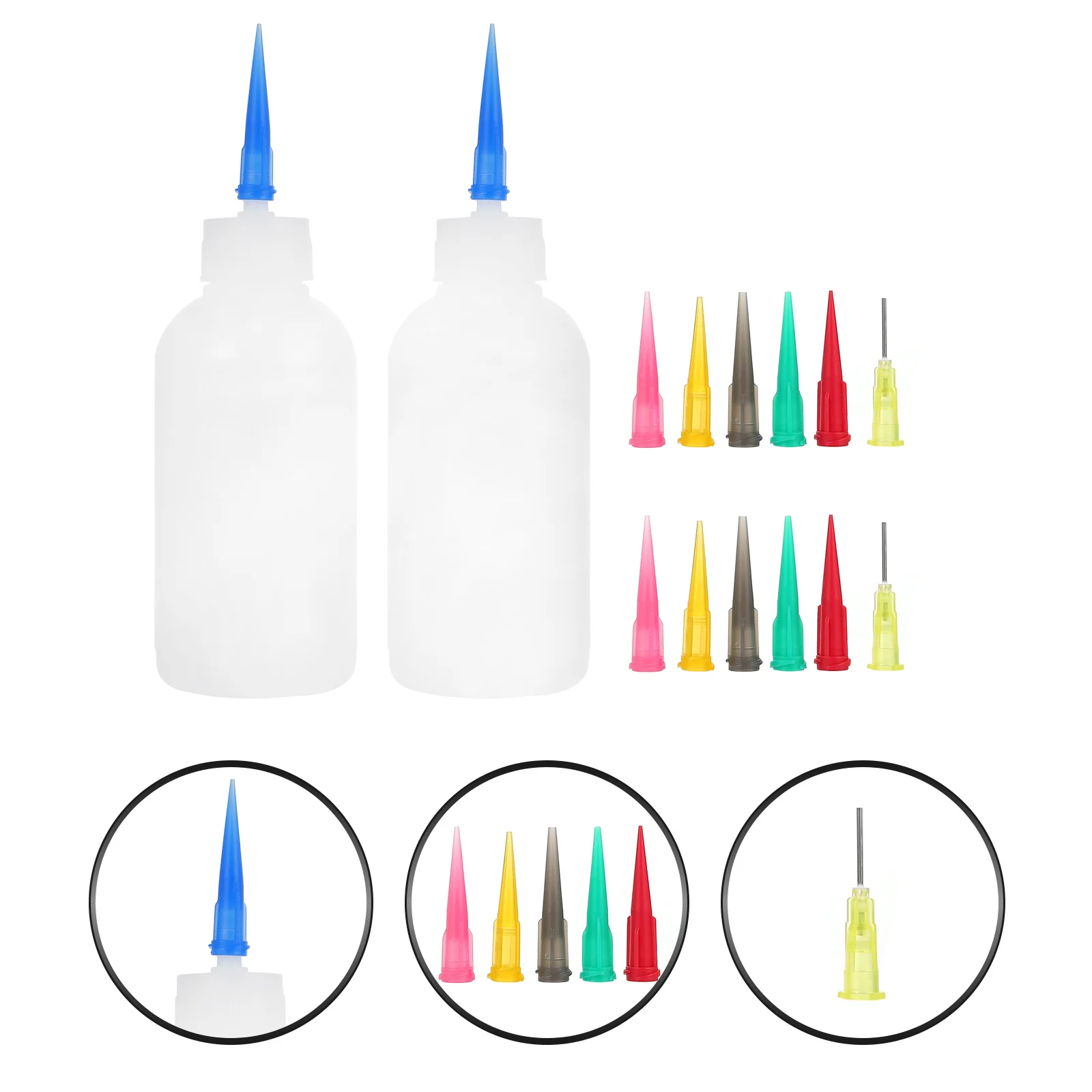 

2Sets Needle Tip Applicator Bottles Mud Applicator Bottles Removable Nozzles for DIY Craft Supplies