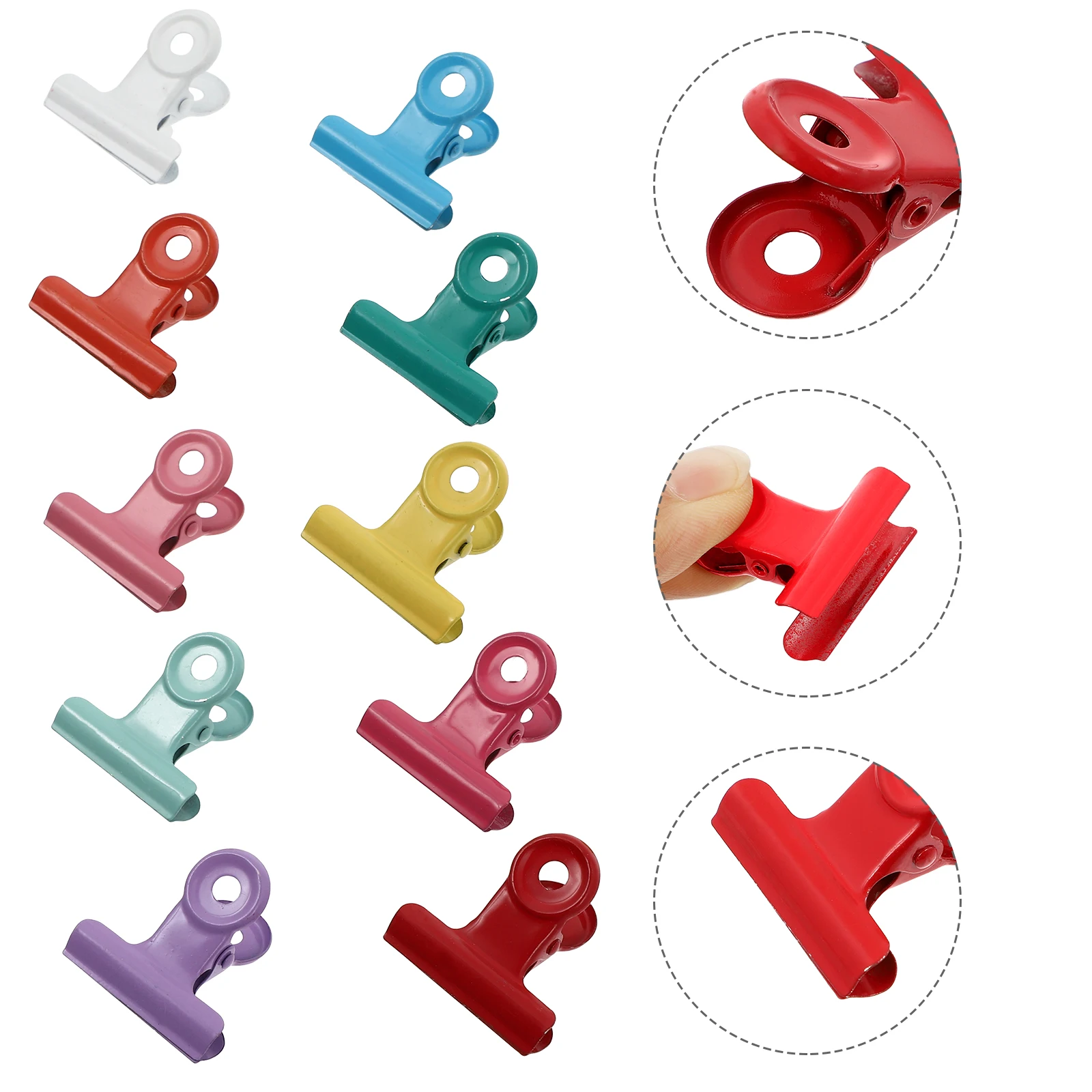 

10pcs Metal Clips Snack Bag Sealing Food Storage Paper Document Organizer Home Metal Bag Clamps Kitchen Garage
