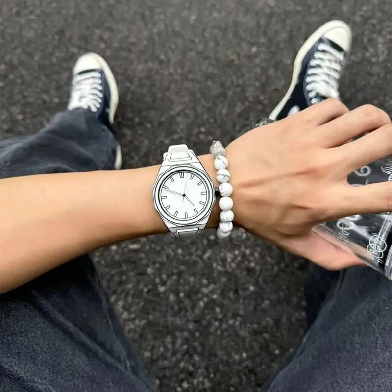 ساعات كوارتز رجالية على الطراز الهزلي ساعات معصم للرجال 2025 تصميم كاجوال مقاوم للماء ساعة حركة رجل