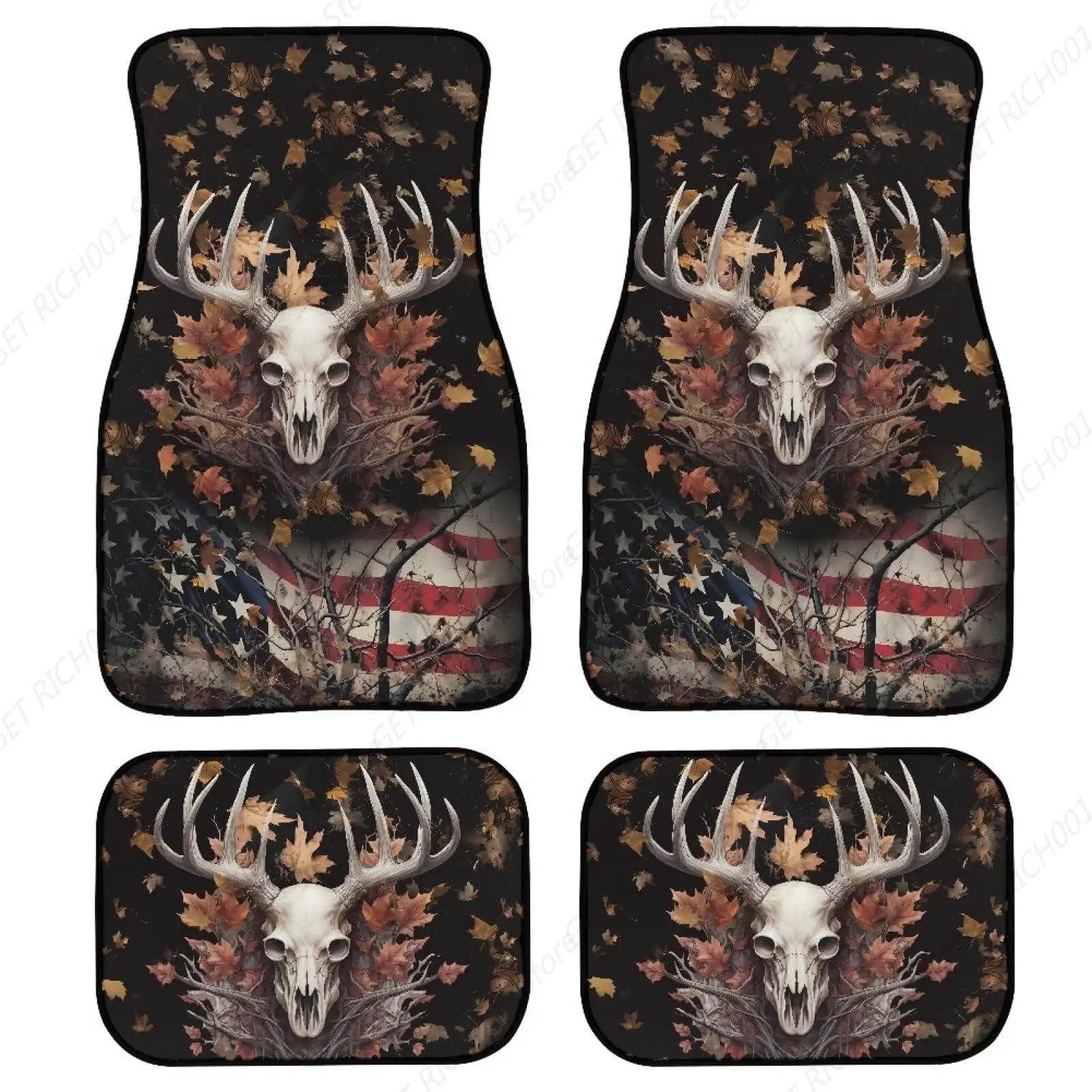 

Alfombra Para El Suelo L Coche Con Estampado Calavera Ciervo, Banra Americana, Alfombra Suave Antislizante Para El Suelo Los