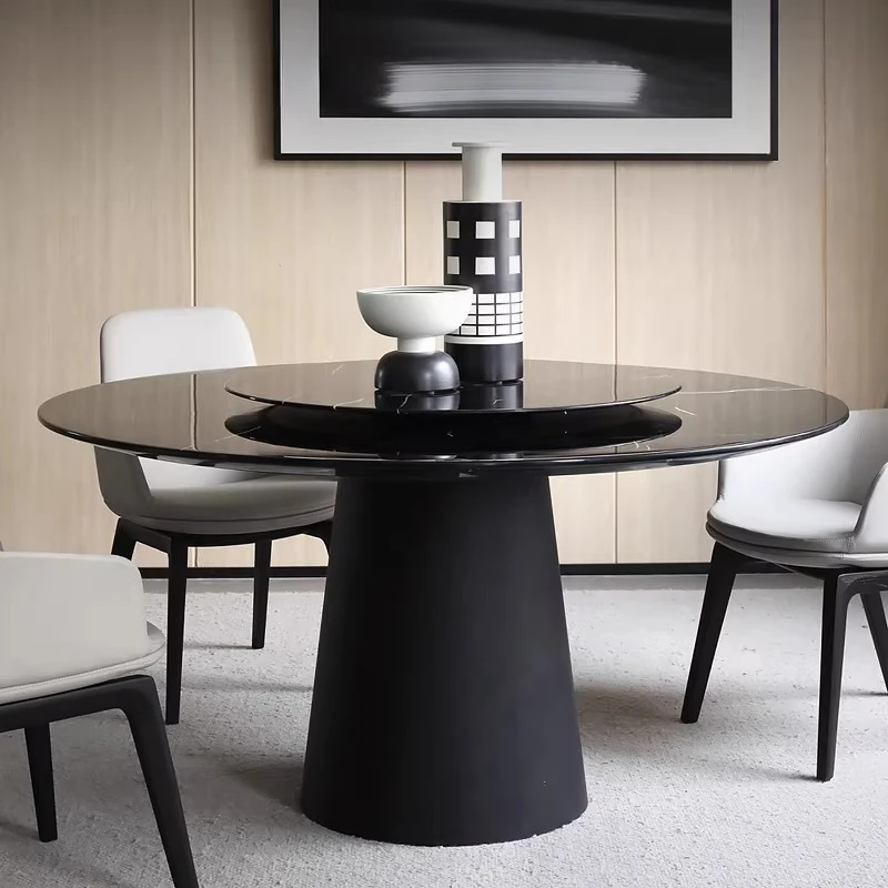 Round Coffee Dining Table Kitchen Marble Chairs Mobile Dining Table Space Saving Modern Mesas De Comedor Living Room Furniture