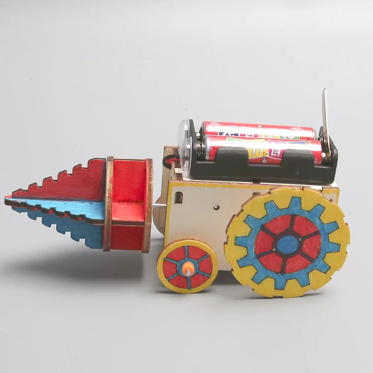 DIY Wooden Electric Drill Robot Kit Gear Transmission Physics Science Experiment Engineering Assembly Teaching Model