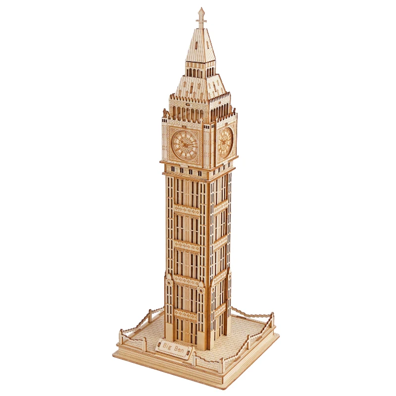 Big Ben 3D Wooden Puzzle Arc de Triomphe DIY Building Model Leaning Tower of Pisa Assembly Toy For Teen Adult Desk Decoration