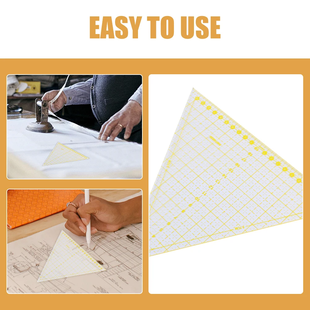 

2pcs Triangle Ruler 23cm Acrylic Quilting Sewing Fabric Cutting DIY Patchwork Tool Quilting Template Crafting Supplies