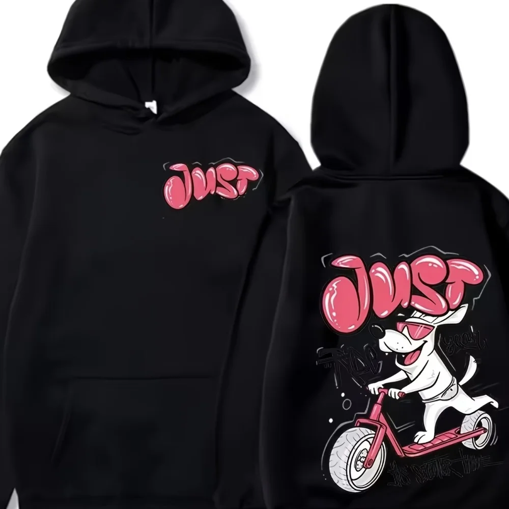 

Cartoon Dog Riding Scooter Spring and Autumn Men's Fashion and Versatile Hoodie