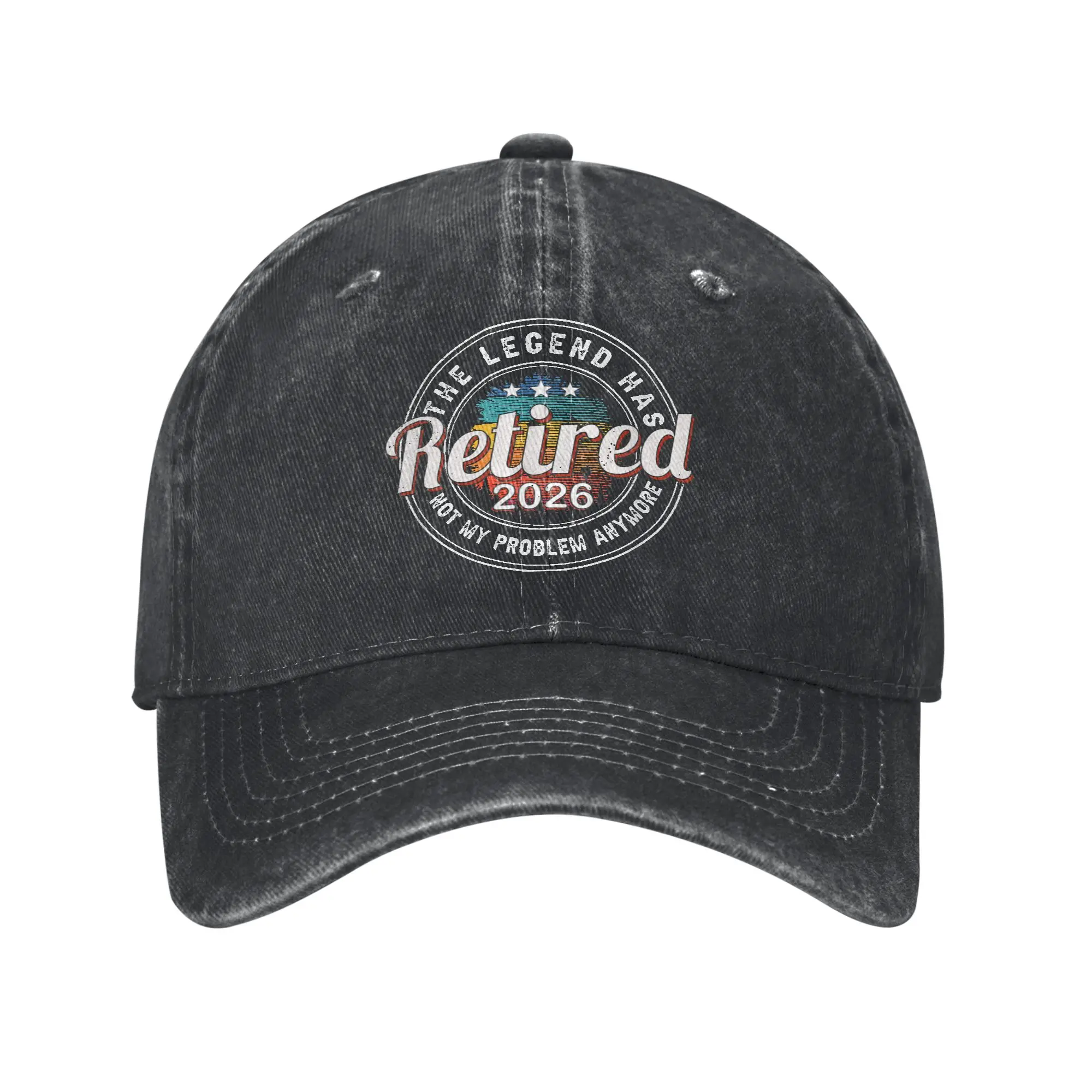 Legend Has Retired 2026 Not My Problem Anymore Retirement Washed Baseball Cap Sun Trucker Hat Summer Couple Women Snapback Cap