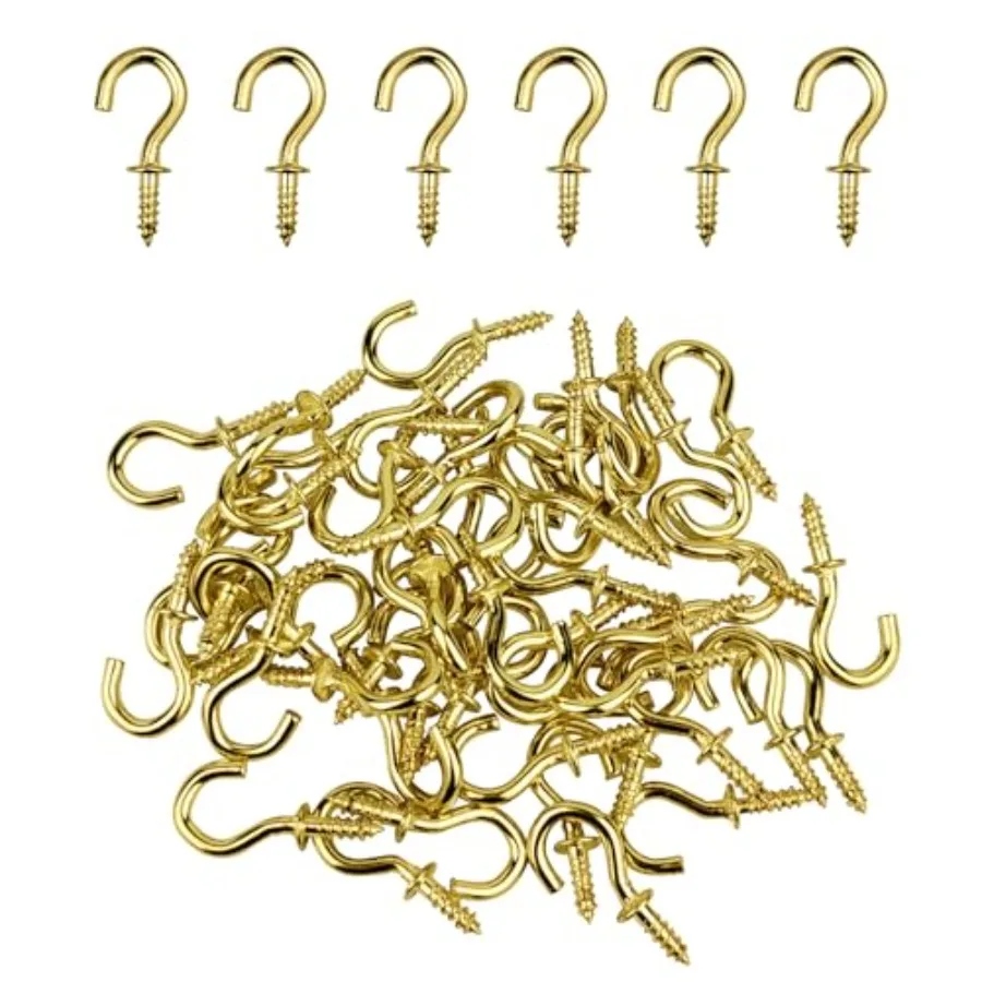 

Pcs Ceiling Hooks, 1/2 Inch Small Screw Hooks Cup Hooks Screw in for Jewelries Crafts Keys Caps Cups