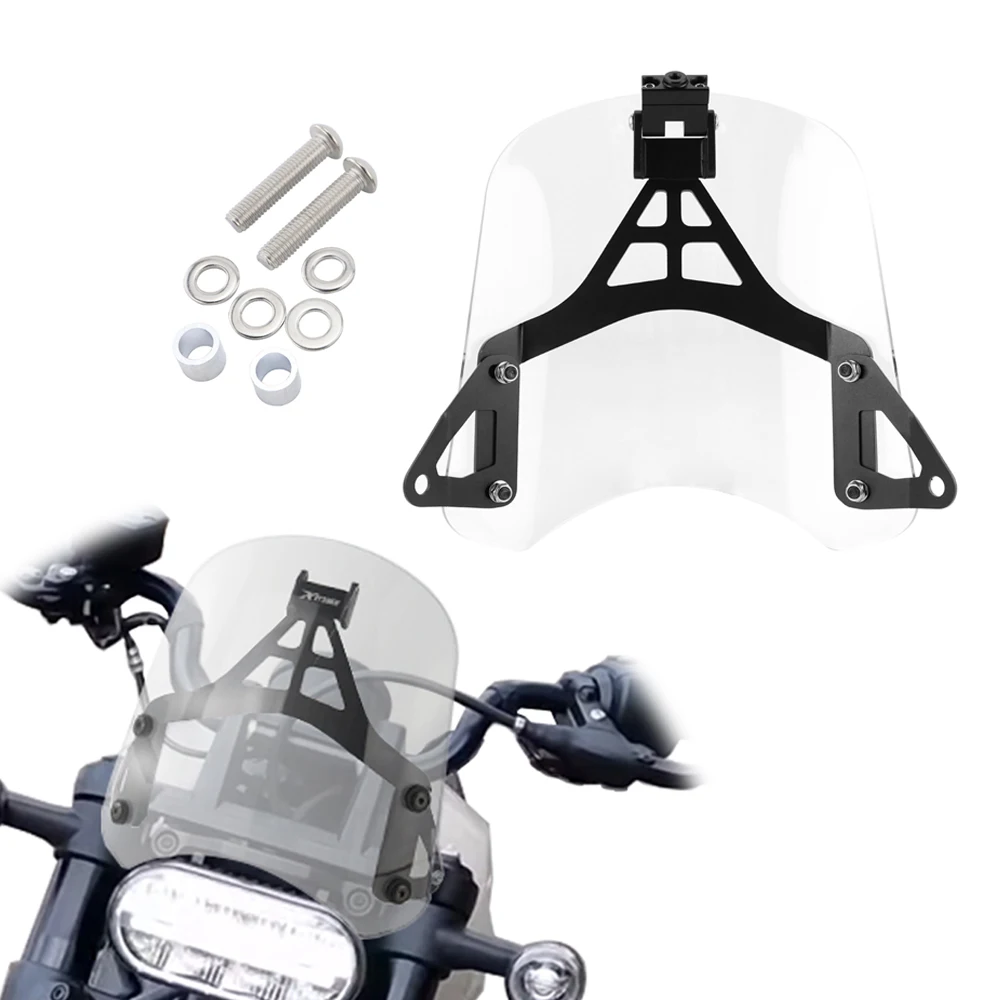 

Motorcycle Windscreen Windshield Deflector Shield For Harley Sportster S RH1250S 2021 2022 2023 2024 2025 GPS Navigation Bracket