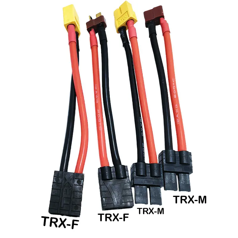 XT60 XT90 TRX EC5 T Deans 4.0mm Plug Female to Male Adapter Connectors 12AWG 5cm Connect RC Lipo Battery Charger Parts DIY
